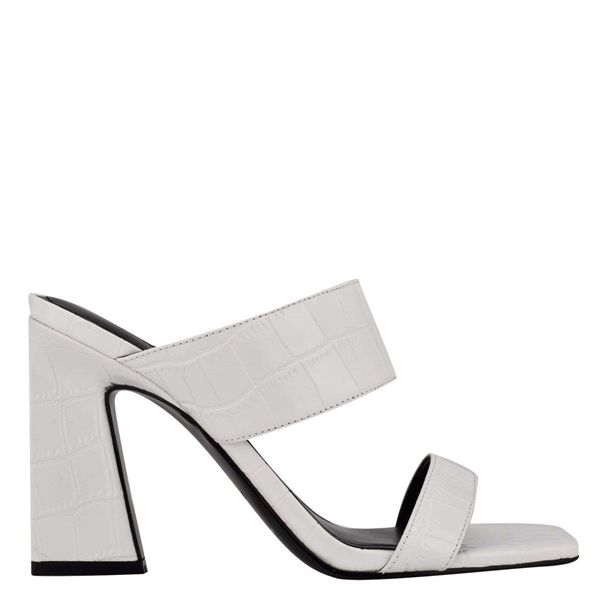 Nine West Instaa Heeled White Slides | South Africa 25B26-6Z89